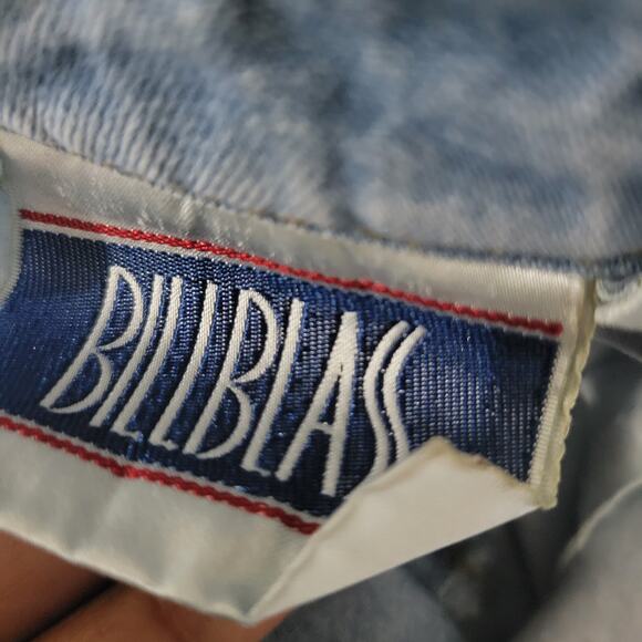 Vintage Bill Blass Bib Overalls Shorts Shortalls Blue Light Wash 90s Size Small - Picture 7 of 15